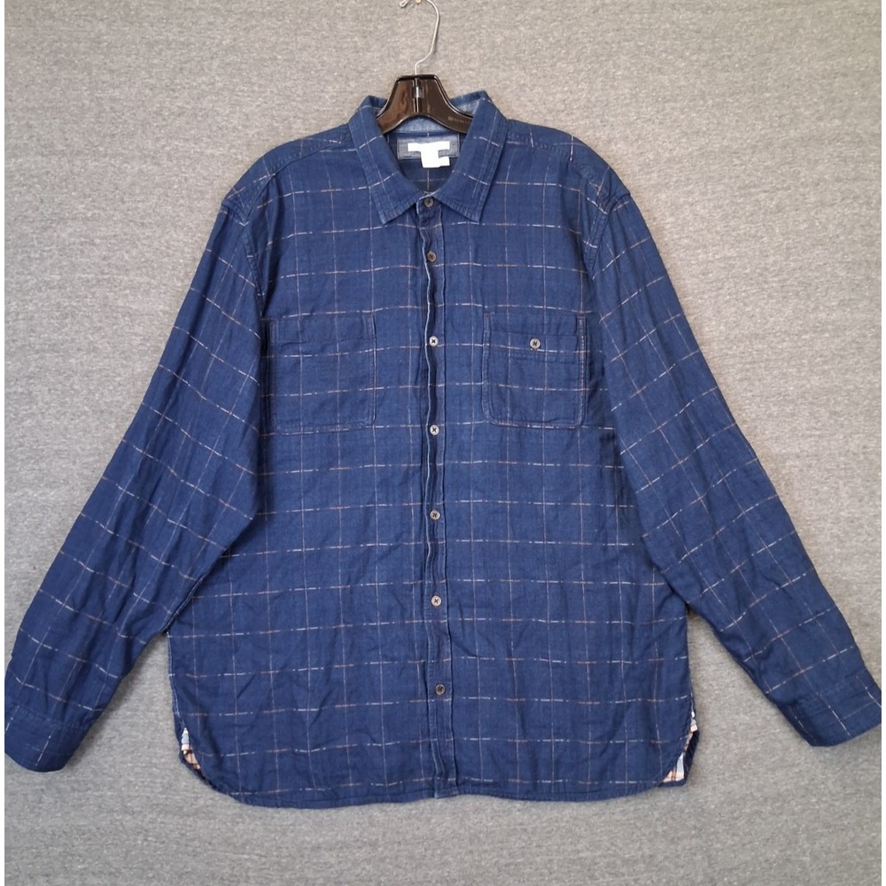 Carbon 2 Cobalt Mens Shirt XL Blue Plaid Flannel Gorp Fall Cabin PNW Lumberjack